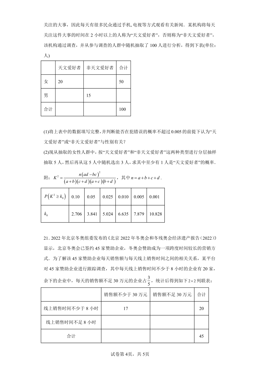 2023届高二下暑假强基计划数学试卷5（Word版含解析）