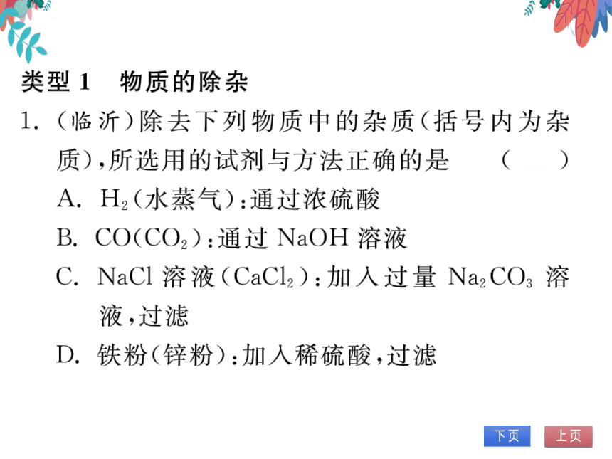 【人教版】化学九年级下册-第十一单元 专题五 物质的除杂与鉴别 (习题课件)