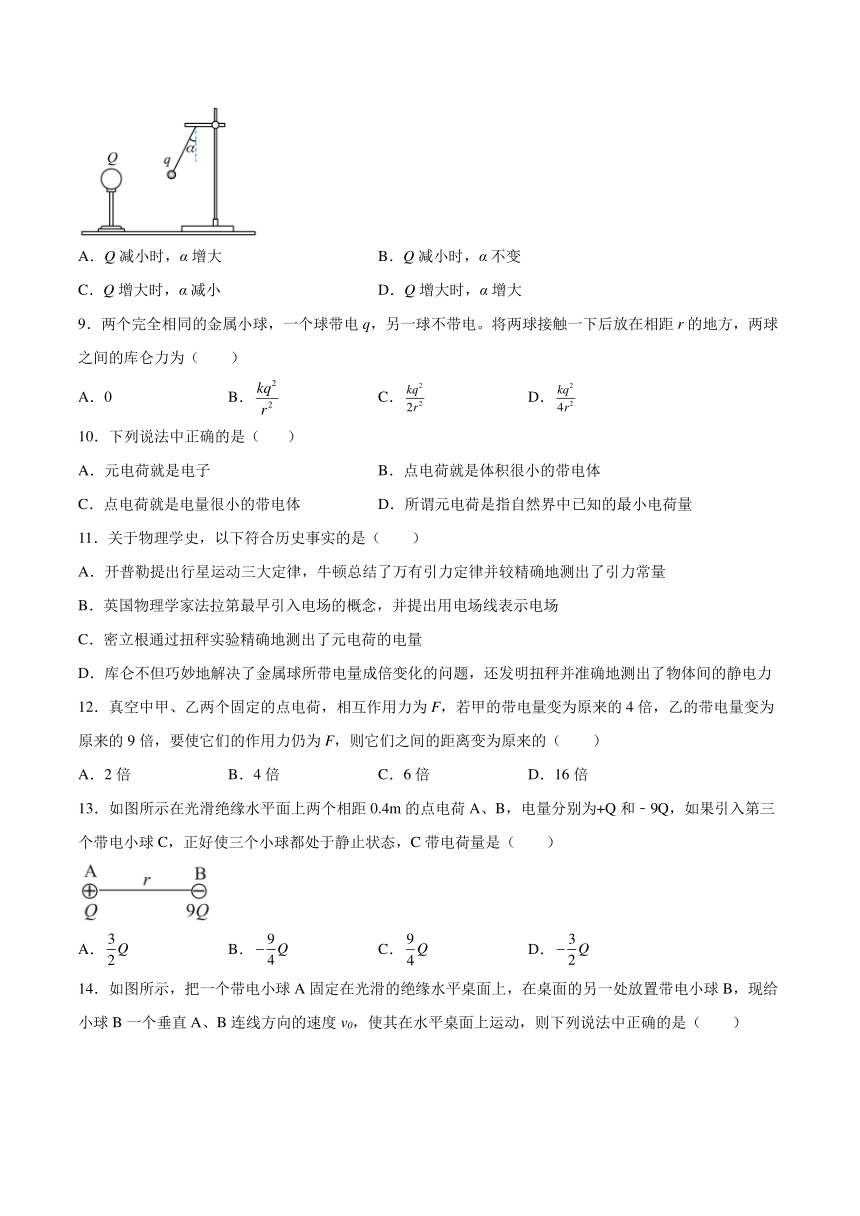 1.2电荷相互作用的规律同步练习（Word版含答案）