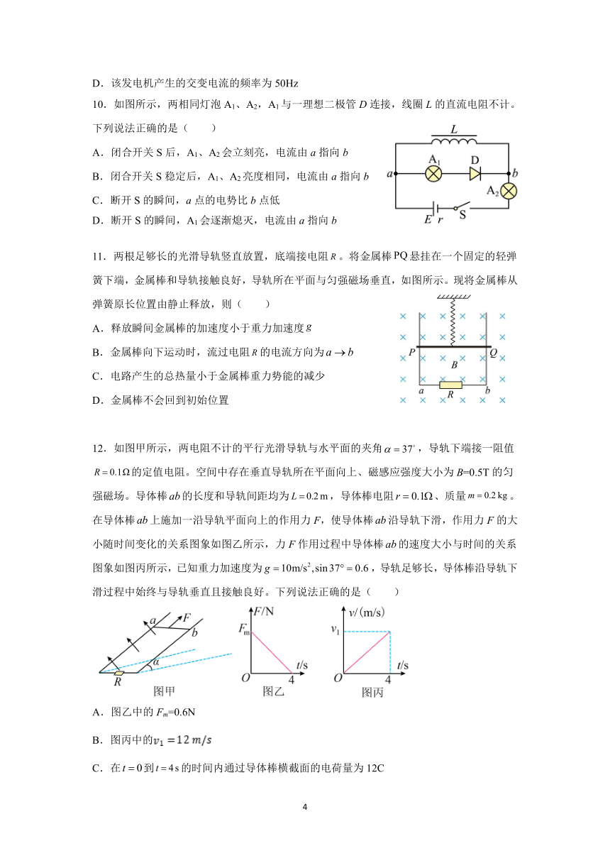 广东省广州市重点中学2022-2023学年高二下学期3月月考物理试题（含解析）