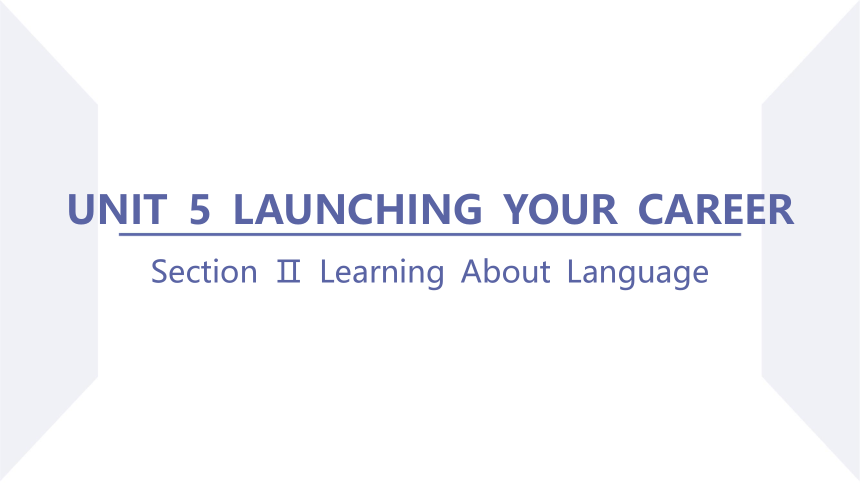 人教版（2019）选择性必修 第四册Unit 5 Launching Your Career Learning About Language课件(共40张PPT)