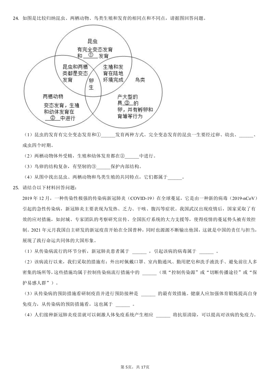 2020-2021学年河南省信阳市固始县八年级（下）期末生物试卷（word版，含解析）