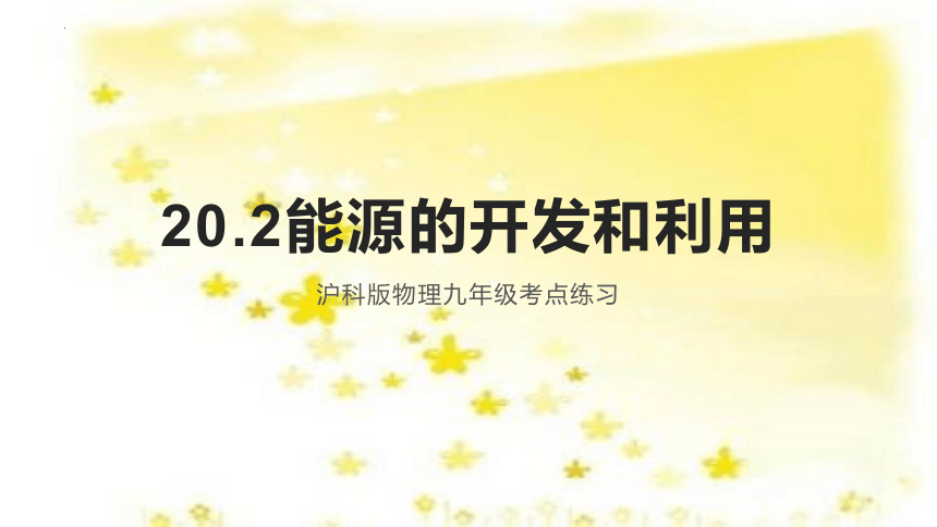 20.2能源的开发和利用 习题课件(共64张PPT) 沪科版物理九年级全一册