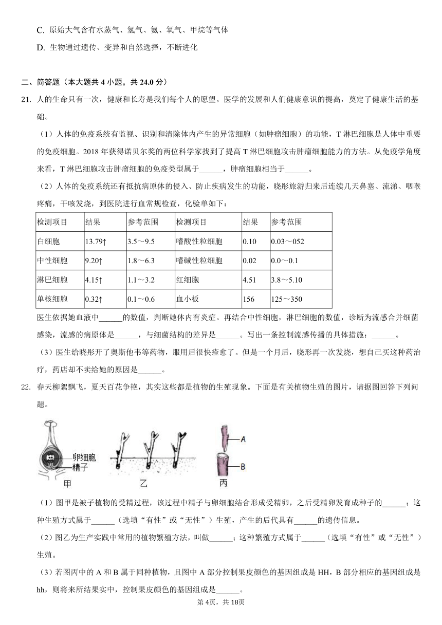 2020-2021学年河南省周口市淮阳区八年级（下）期末生物试卷（word版，含解析）