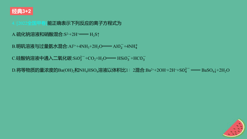 专题一物质及其转化考点2离子反应作业课件(共26张PPT)2024版高考化学一轮复习专题基础练