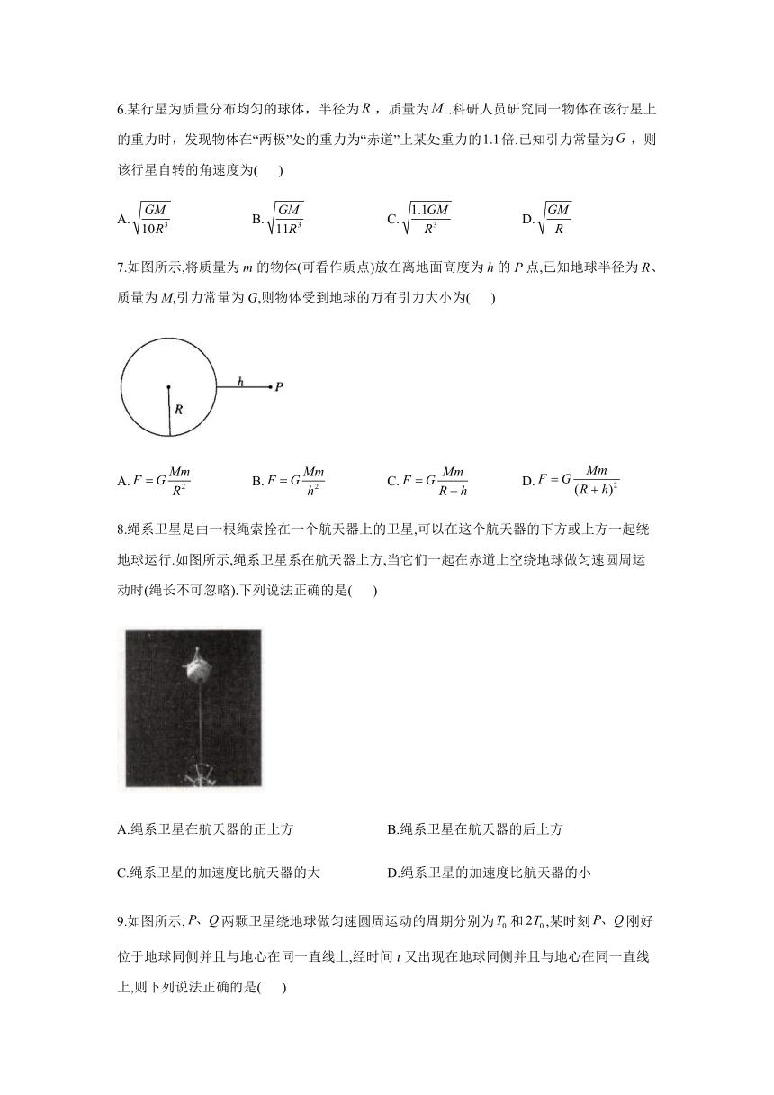 4.1天地力的综合：万有引力定律 同步课时作业（Word版含答案）