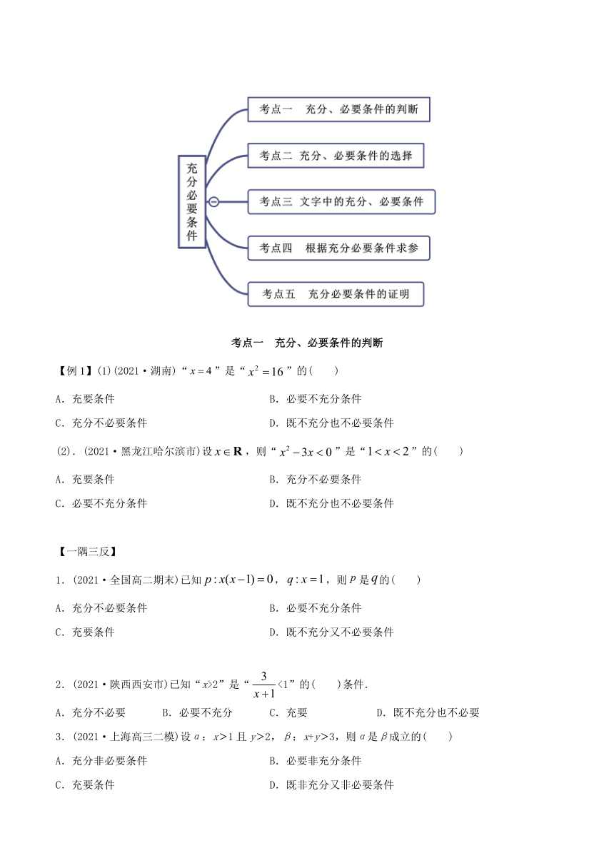 高中数学（必修第一册） 1.4 充分、必要条件（精讲）学案（含解析）