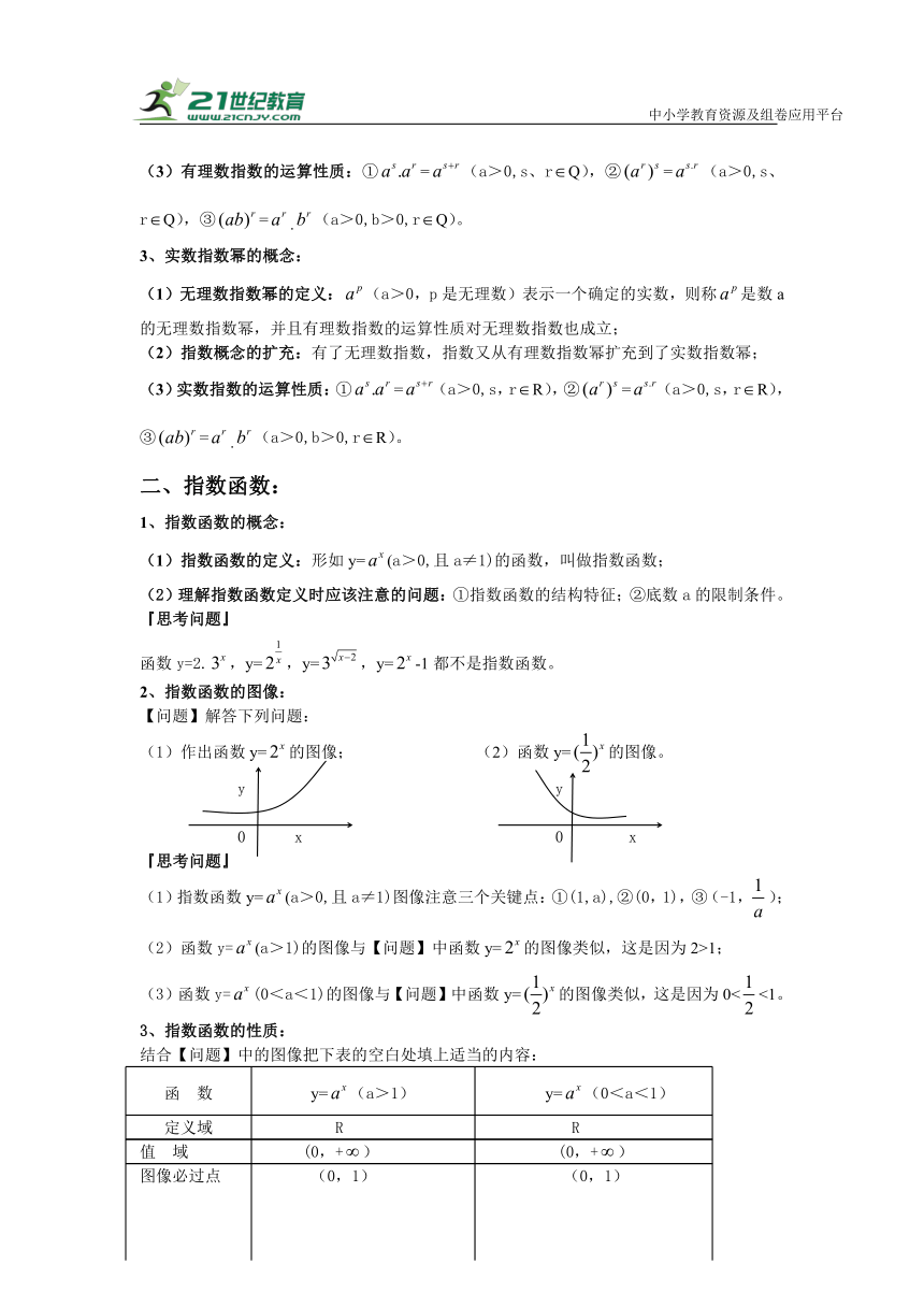 第六讲 指数与指数函数--文科数学高考复习学案