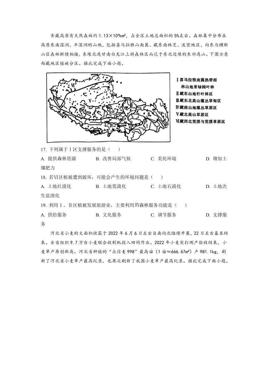 河南省洛阳市创新发展联盟2022-2023学年高二下学期3月联考地理试题（含答案）
