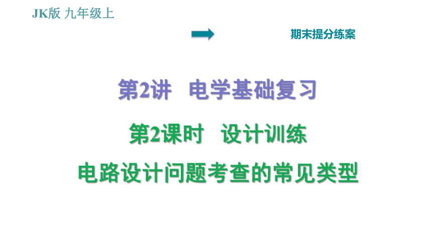 教科版九年级上册物理习题课件 期末提分练案 第2讲 第2课时  设计训练 电路设计问题考查的常见类型（13张）