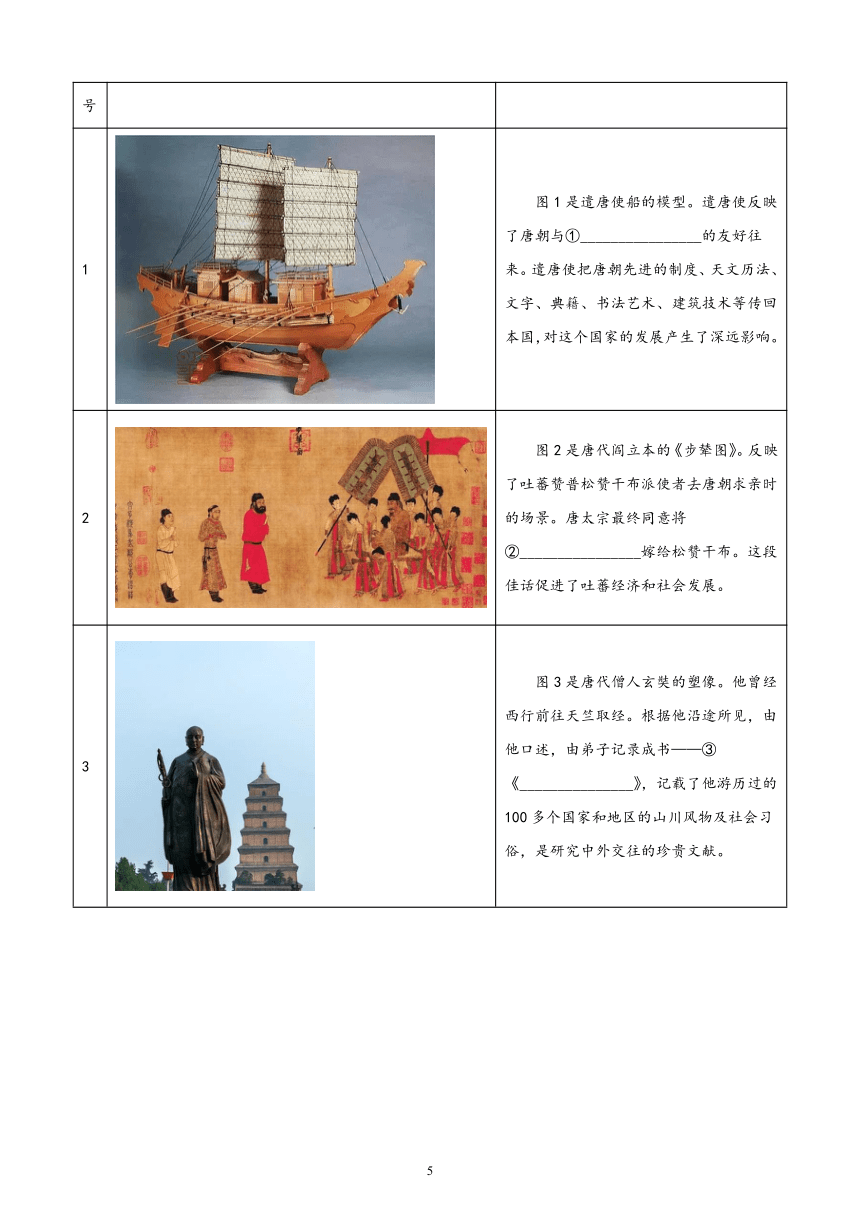 第4课 唐朝的中外文化交流 期末试题选编 2021-2022学年下学期广东省各地七年级历史（含解析）