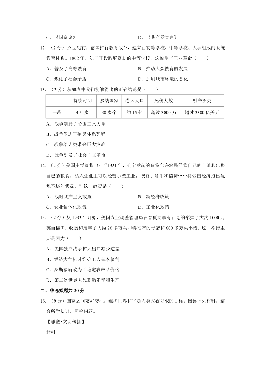 2022年广西北海市中考历史一模试卷（含解析）