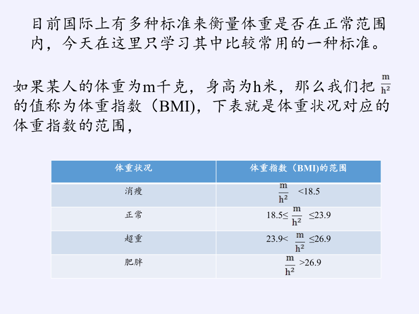 沪科版数学八年级下册 20.3 综合与实践 体重指数课件(共12张PPT)