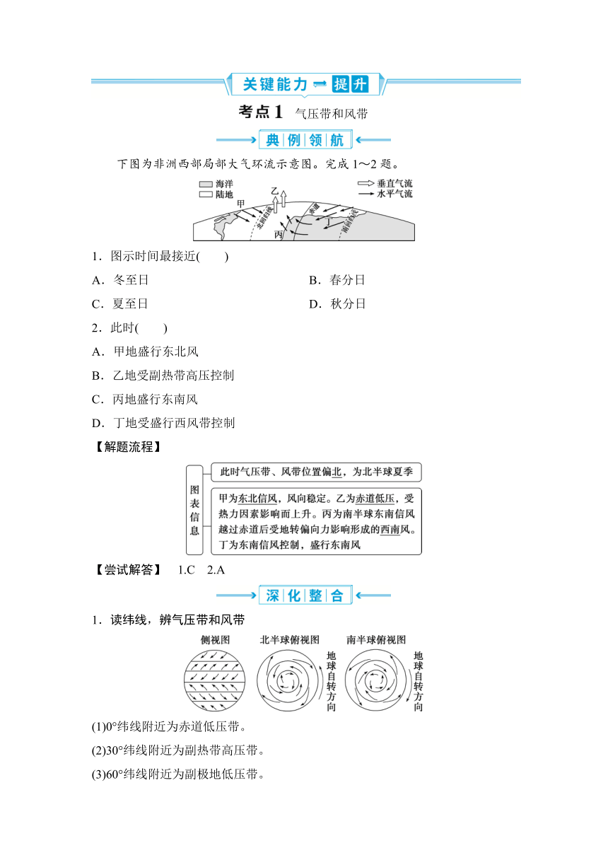 2023届高三地理一轮复习学案 第10讲　气压带和风带