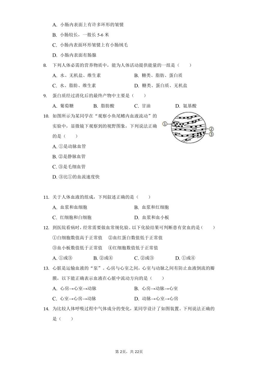 2020-2021学年四川省成都市龙泉驿区柏合中学七年级（下）月考生物试卷（3月份）（word版，含解析）