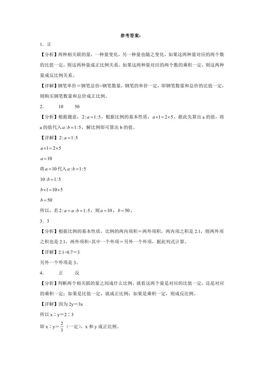 比例 单元练习卷 人教版数学 六年级下册（含解析）