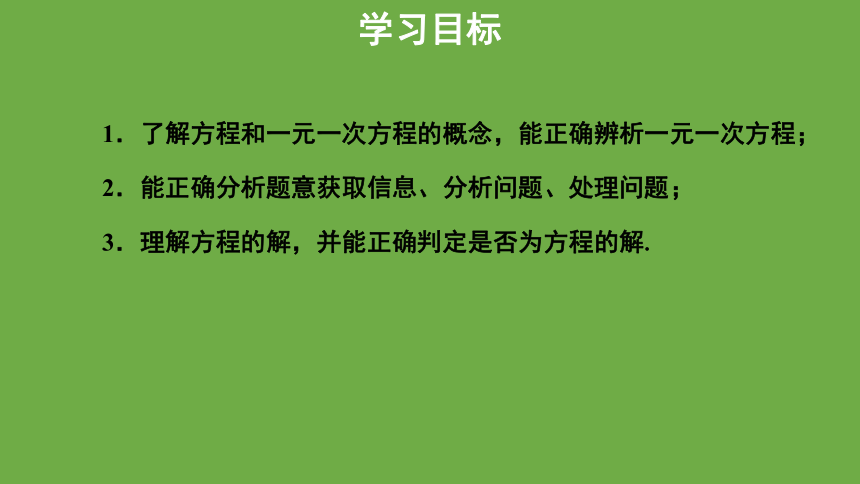 5.1《认识一元一次方程》第1课时教学课件 (共25张PPT)数学北师大版 七年级上册