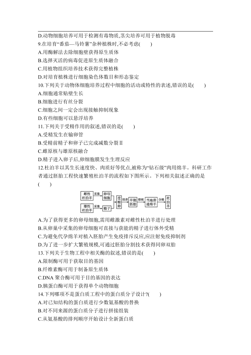 人教版（2019）选择性必修3《生物技术与工程》综合检测(B卷)（学生版含答案详解）