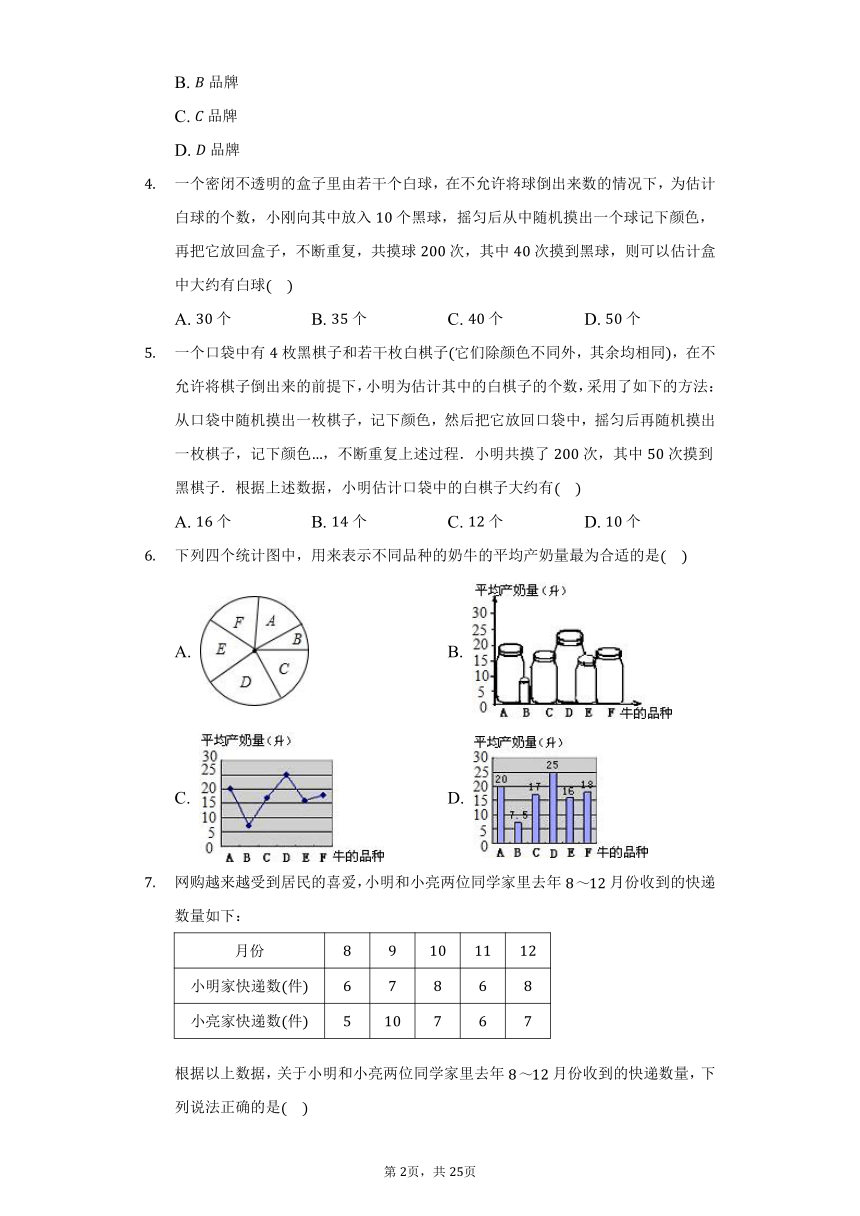 8.3 统计分析帮你做预测 同步练习（含解析）