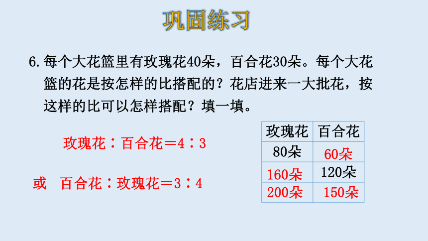 北师大版数学六年级上册六比的认识 练习五 课件（22张ppt）