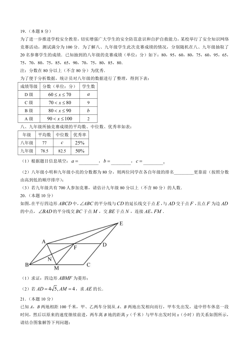 黑龙江省齐齐哈尔市建华区2022-2023 学年八年级下学期期末数学试题
