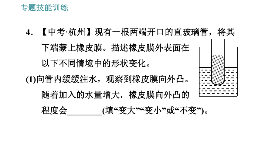 沪科版八年级下册物理习题课件 第8章 专训（二）  1   有关压强、液体压强的实验探究（32张）