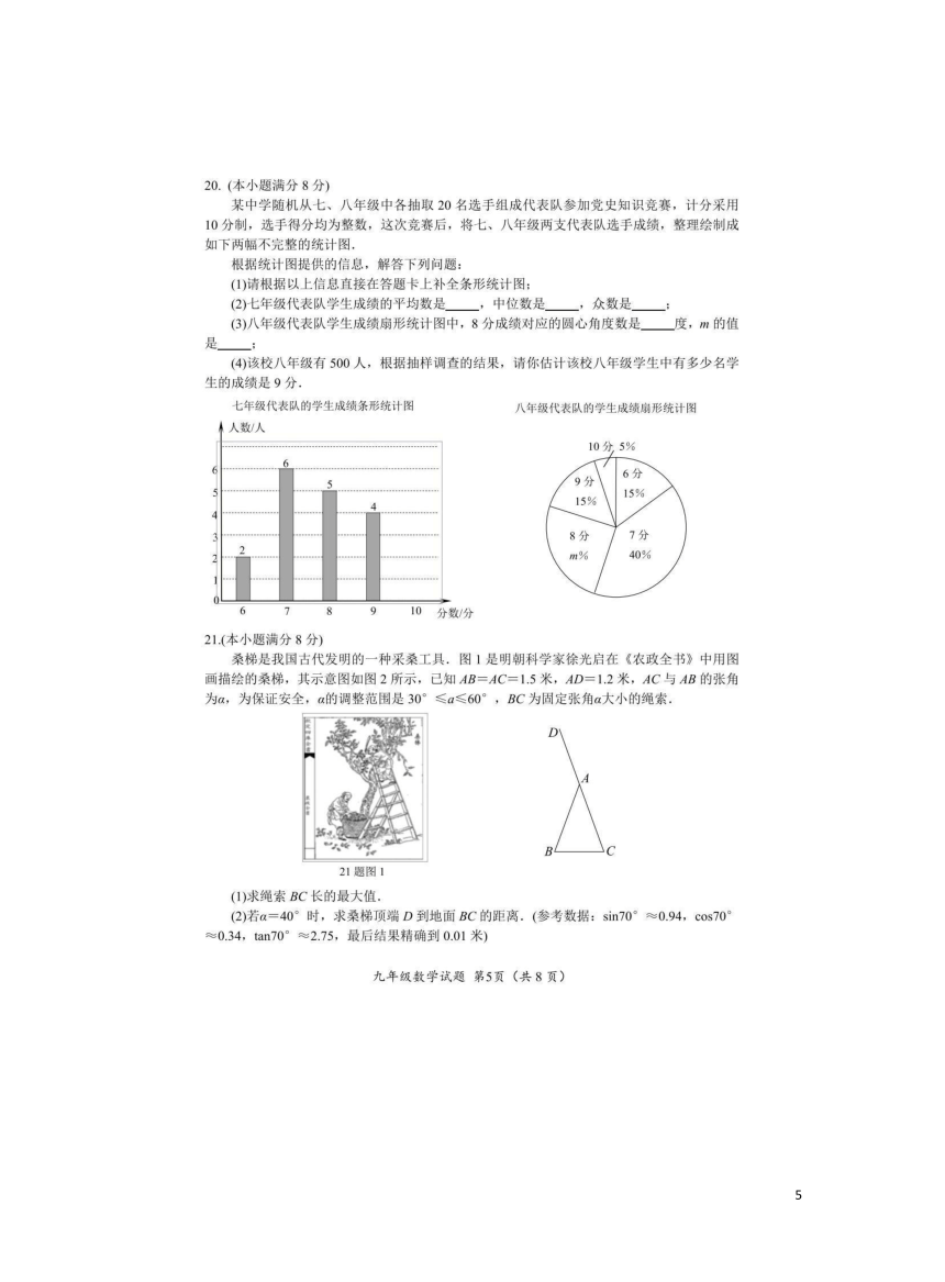 2023年山东省济南市槐荫区中考二模考试数学试题(图片版含答案)