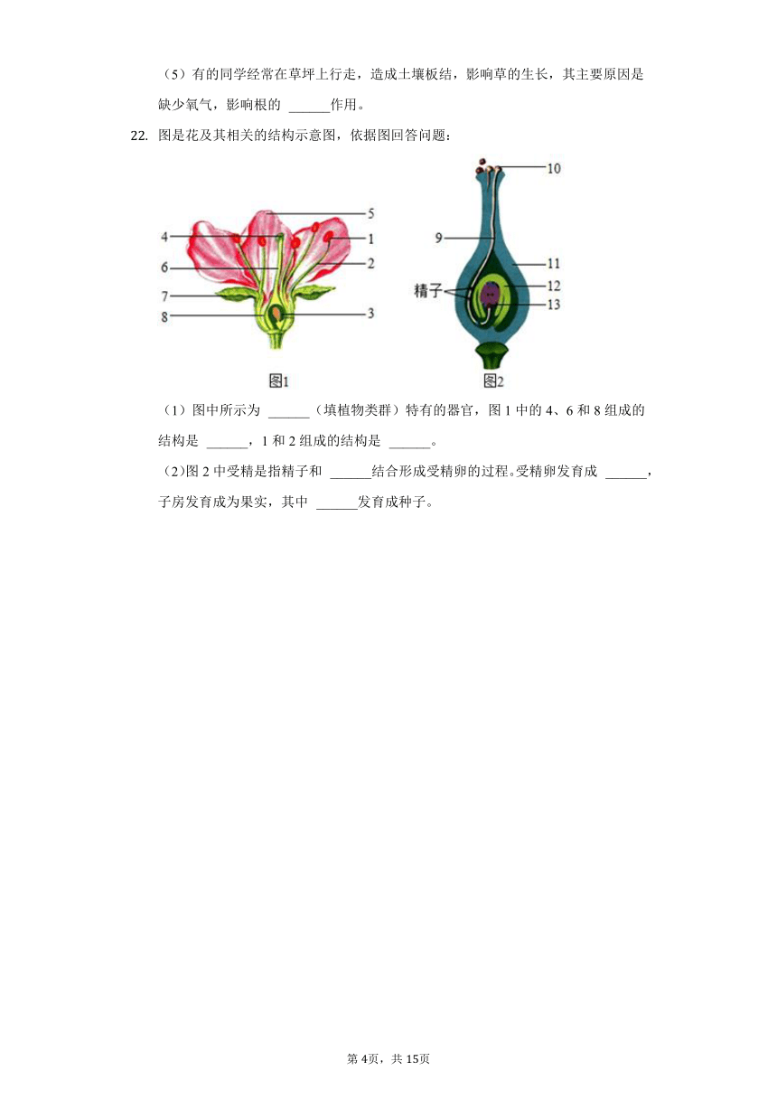 2021-2022学年广西钦州四中八年级（下）第一周周测生物试卷（word版，含解析）