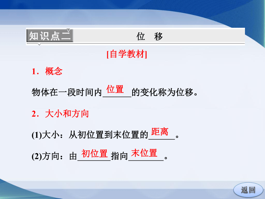 教科版高中物理必修1《位置变化的描述--位移》参考课件2（32张PPT）