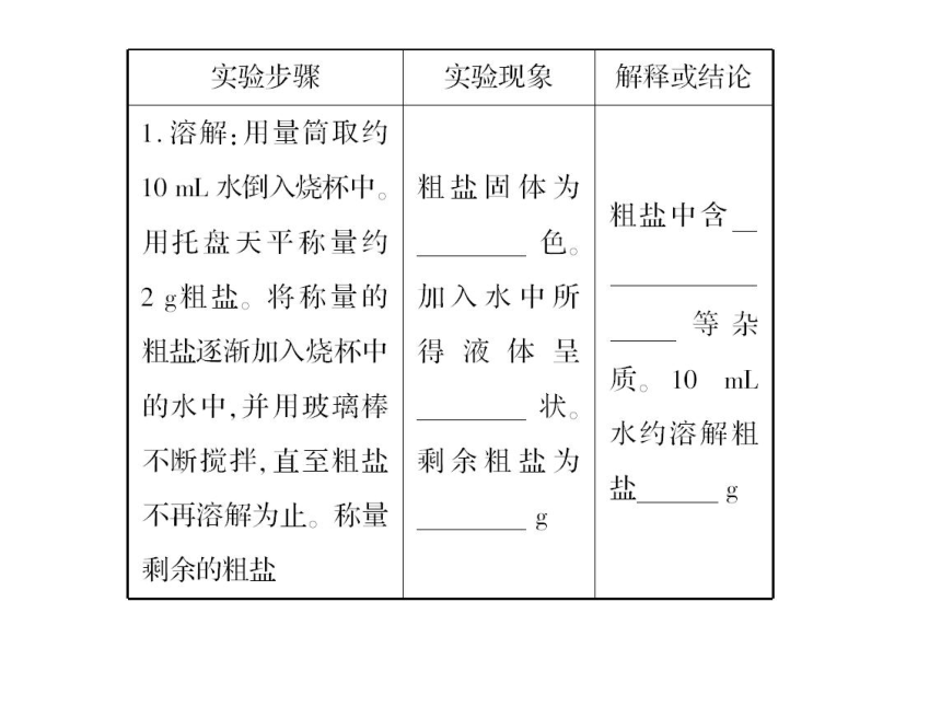 沪教版化学 九年级下册 基础实验6 粗盐的初步提纯 课件 (共18张PPT)