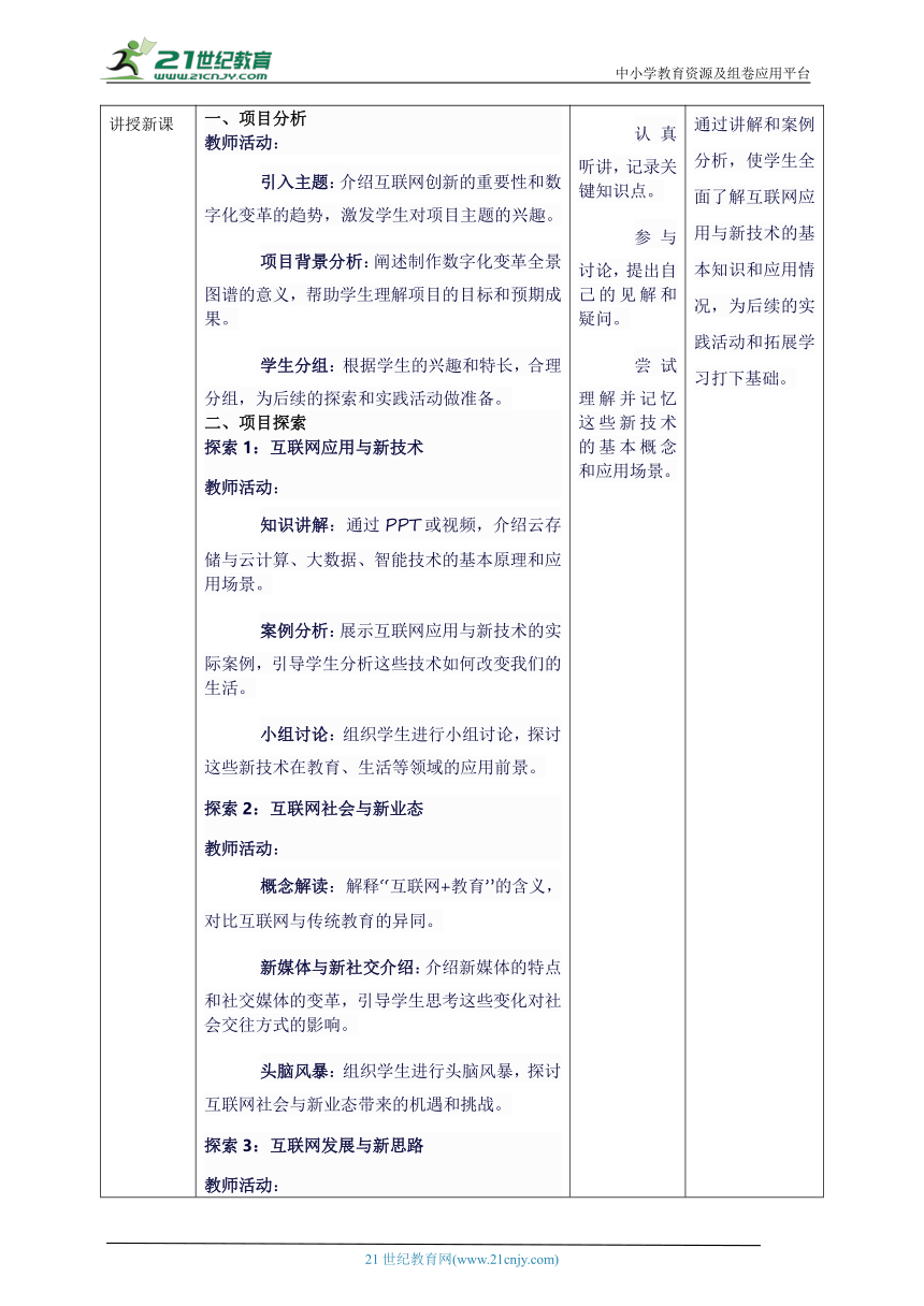 第六单元 互联网与创新——制作数字化变革全景图 教案2 七下信息科苏科版（2023）