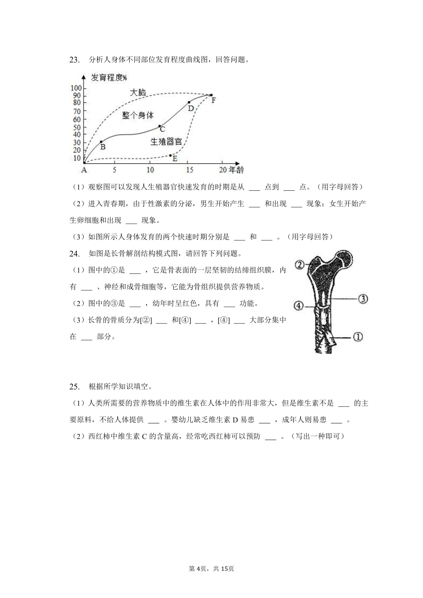 2022-2023学年河南省周口市太康县七年级（下）月考生物试卷（3月份）（含解析）