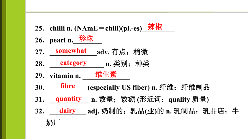 2023届高考一轮复习单元词汇短语复习：人教版（2019）选择性必修二Unit 3  Food  and  Culture（66张PPT）