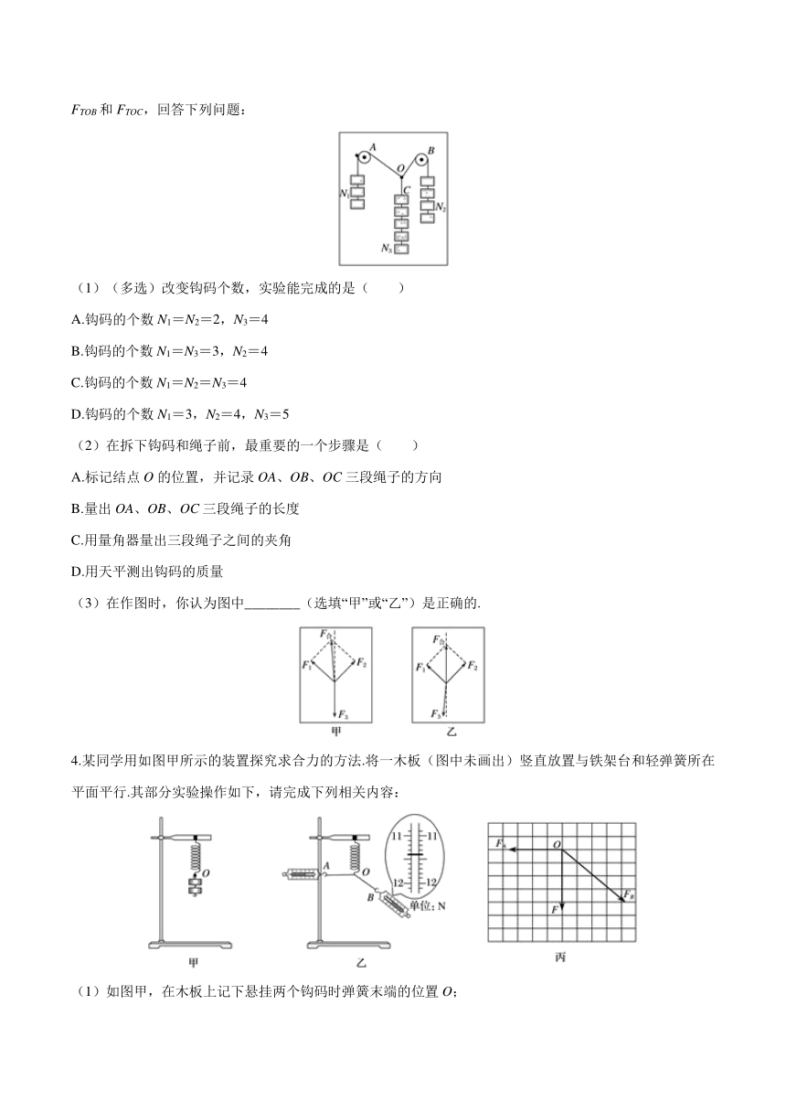 专题23  （实验）验证力的平行四边形定则 - 高一物理 经典专题精讲精练 人教版 必修第一册 （有解析）