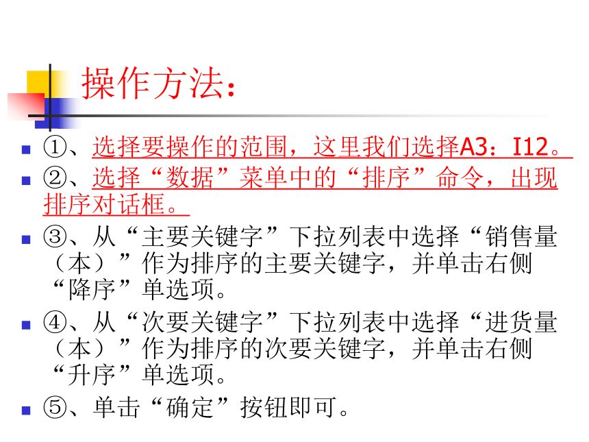 华中师大版八年级上册信息技术 1.4数据排序、数据筛选 课件（22ppt）