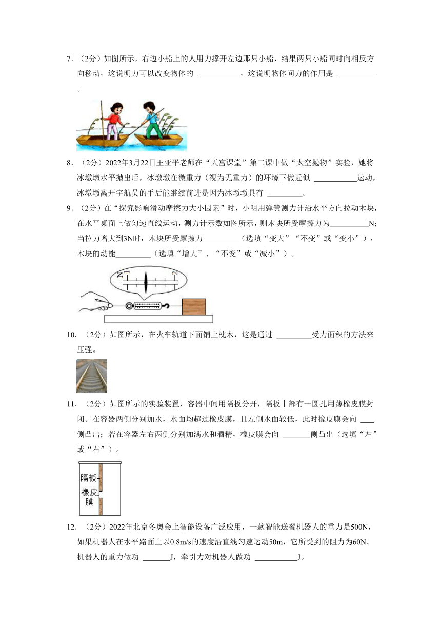 吉林省白城市洮北区2022-2023学年下学期八年级期末物理试卷（含解析）