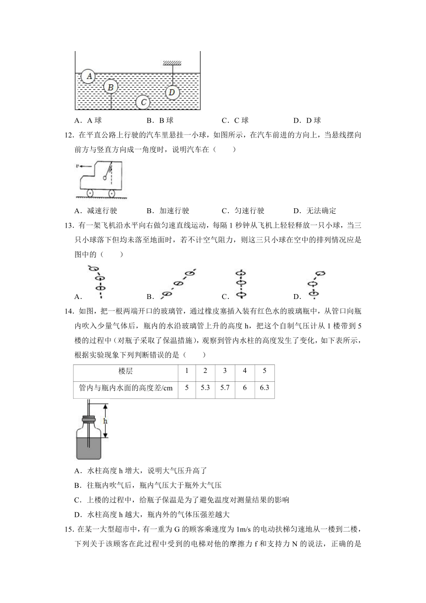 浙江省宁波市江北实验中学2022-2023学年八年级上学期期中科学试卷（1-3章 含答案）