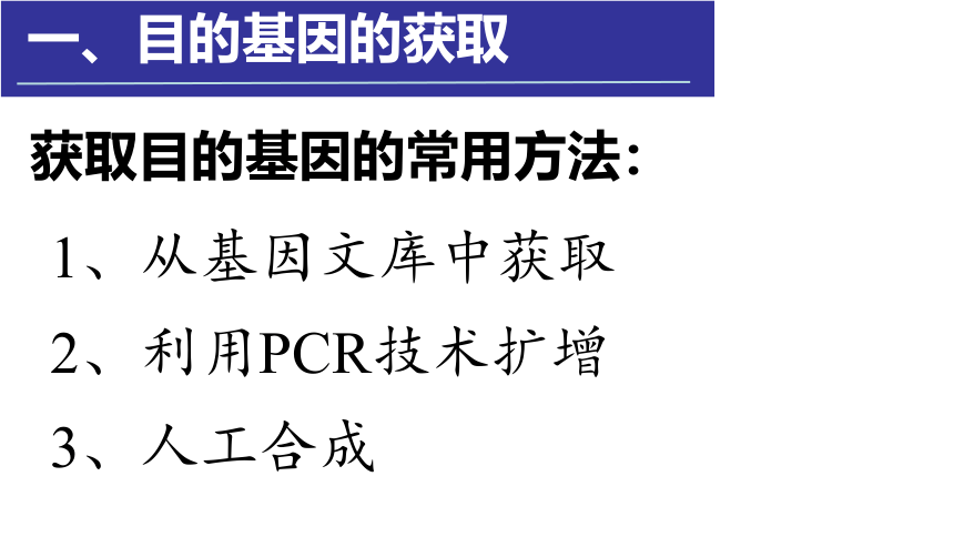 2020-2021学年高二下学期生物人教版选修3 1.2基因工程的基本操作程序课件（45张ppt）