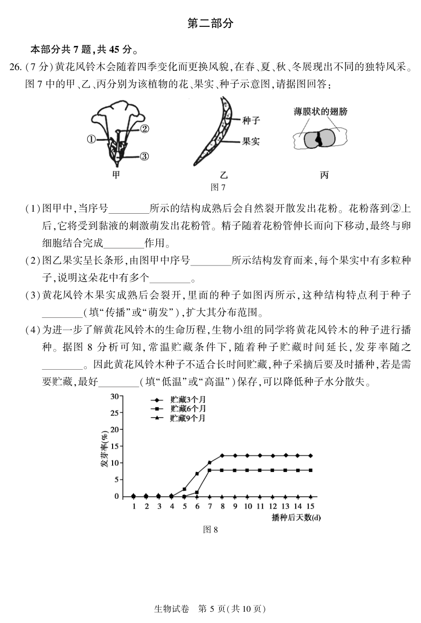 2023年北京市顺义区八年级学业考试一模生物试卷（PDF版，含答案）