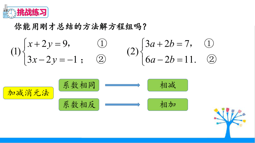 2022—2023学年人教版数学七年级下册8.2.2加减消元法解二元一次方程组 课件(共13张PPT)