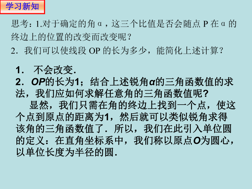 5.2.1 任意角的三角函数 课件(共19张PPT)