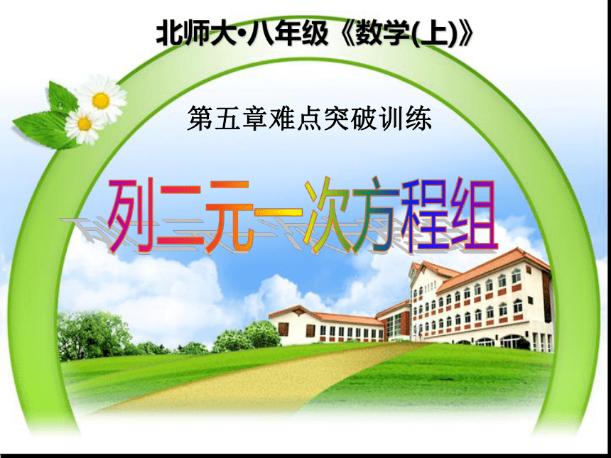 北师大版八年级上册数学 5.9二元一次方程组 回顾与思考  课件(共22张PPT)