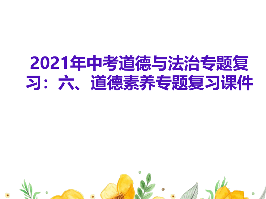 2021年中考道德与法治专题复习：六、道德素养专题复习习题课件（21张幻灯片）