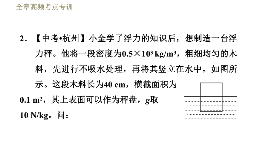 鲁科版八年级下册物理习题课件 第8章 全章高频考点专训  专训3  浮力的计算——平衡法（24张）