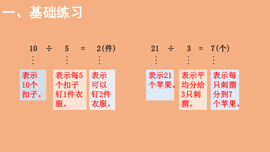 北师大版数学二年级上册7.5分一分与除法 练习五  课件（15张ppt）