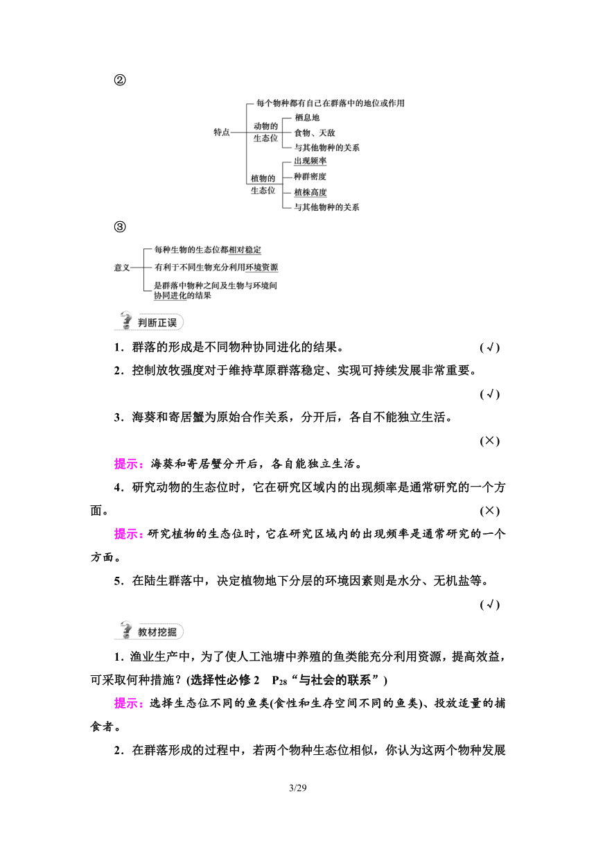 【备考2024】生物高考一轮复习学案：第31讲 群落及其演替(含答案）