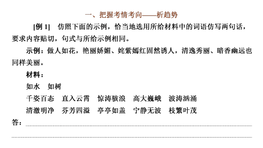 2023届高三语文一轮复习课件：“形神兼备”仿写语句（25张PPT)