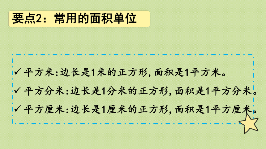 三年级下册  五  长方形和正方形的面积 回顾整理    青岛版  课件（21张PPT）