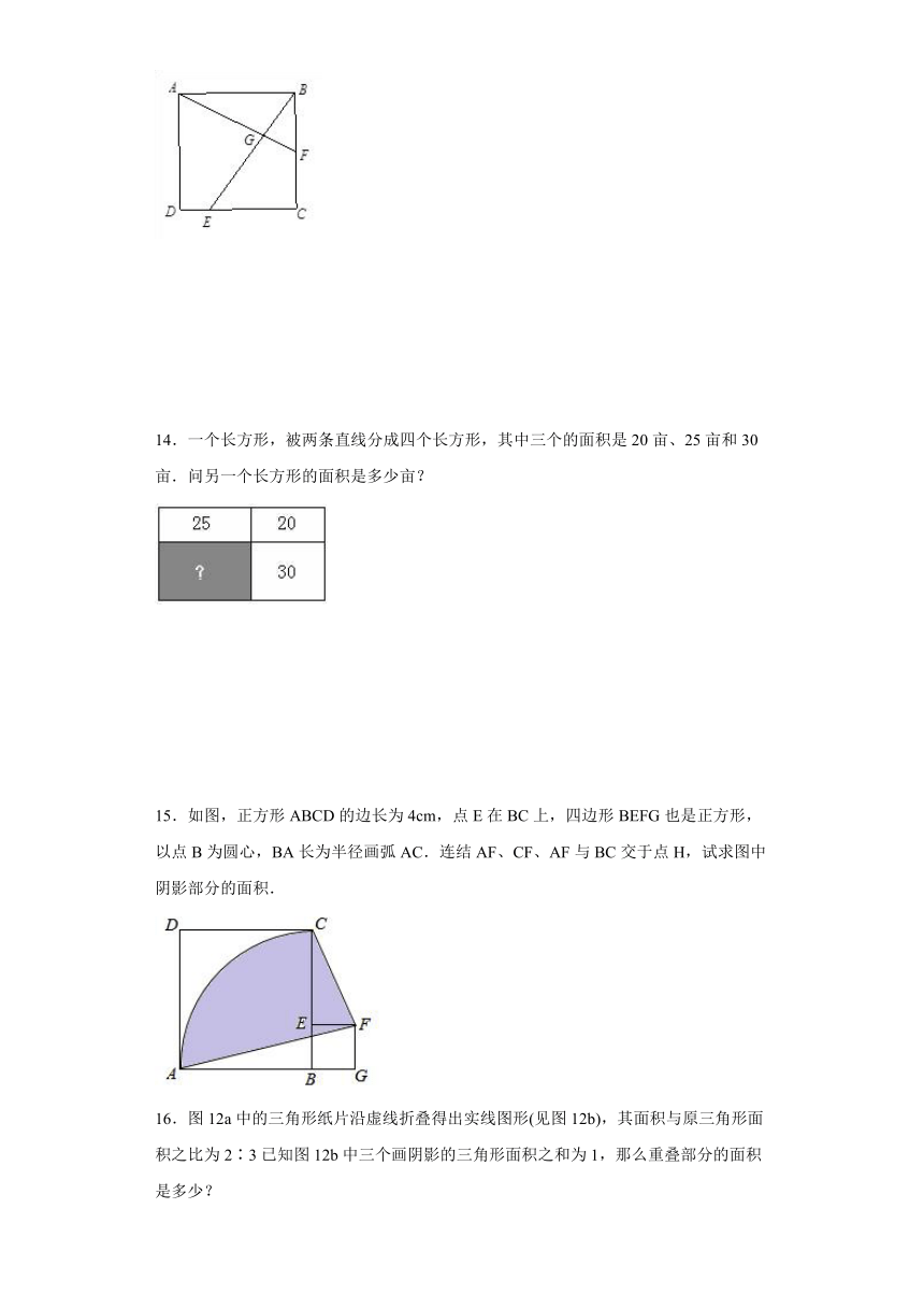 2023-2024学年六年级下册小升初奥数专练（通用版）巧求面积（含解析）