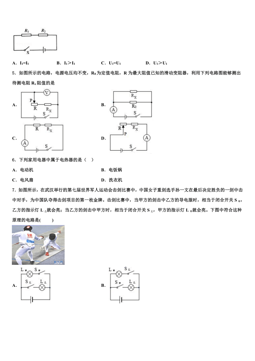 2023-2024学年河北省初级中学物理九下月考（4月）试题（含解析）